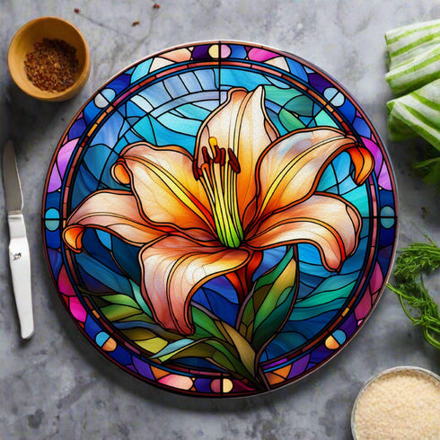 Lily Circular Glass Suncatcher Worktop Saver